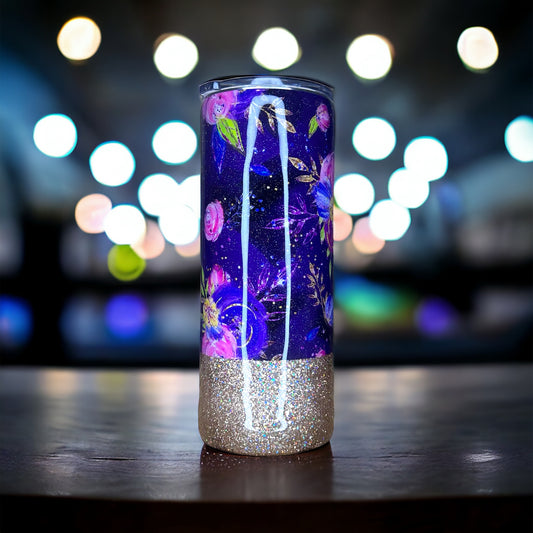 Purple Floral Tumbler