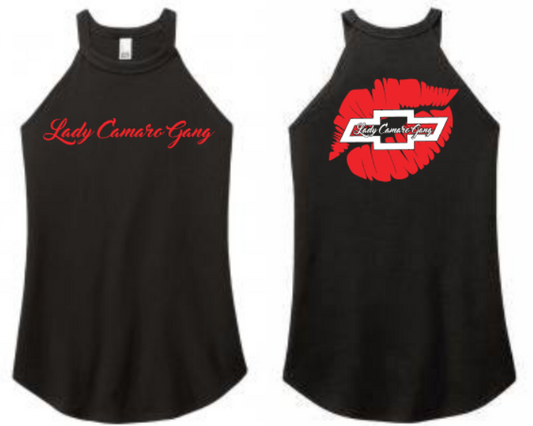 LCG Lips Bowtie Tri Rocker Tank